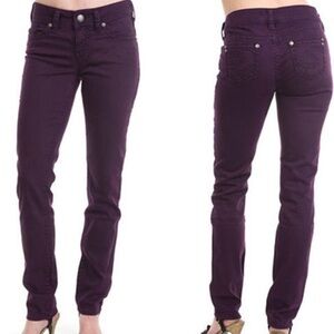 NWT 26W 31L Silver Skinny Jeans Purple Skinny with Streamlined Fit